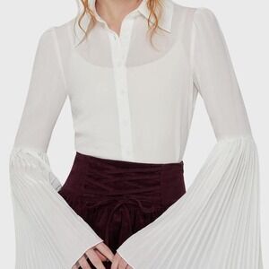 Killstar Alexandras mourning top white medium bell sleeves